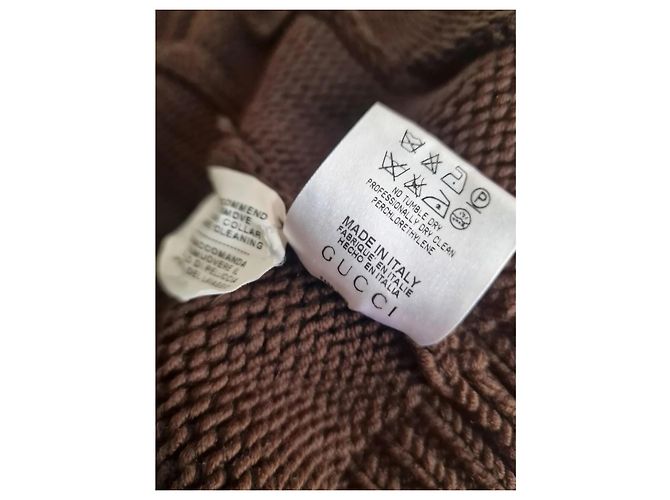 Abrigo Gucci Cardi de Lana Marrón con Cinturón Castaño - vista 7