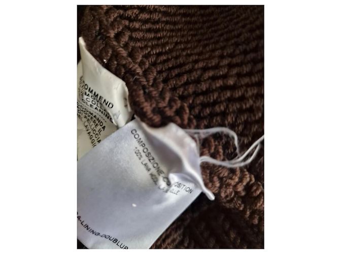 Abrigo Gucci Cardi de Lana Marrón con Cinturón Castaño - vista 8