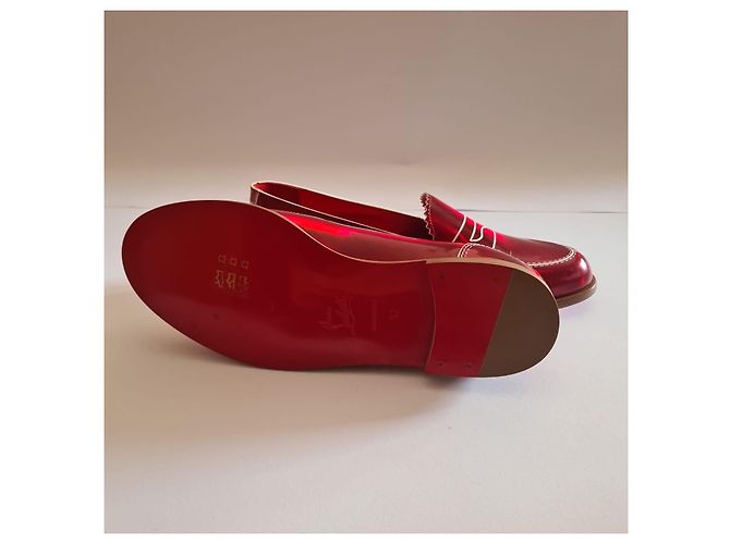 Mocassini Christian Louboutin in vernice rossa Rosso - vista 4