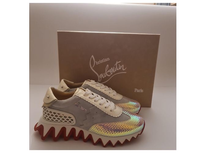 Christian Louboutin Loubishark Sneaker Weiß Stoff - Ansicht 2