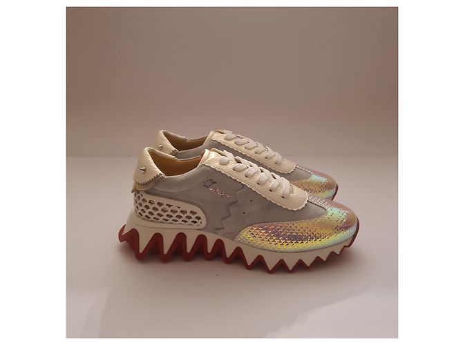 Christian Louboutin Loubishark Sneaker Weiß Stoff - Ansicht 3