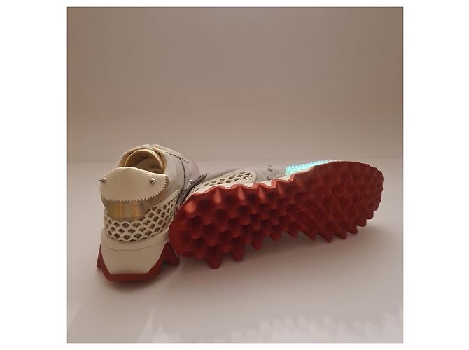 Christian Louboutin Loubishark Sneaker Weiß Stoff - Ansicht 6