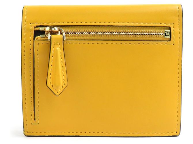 Fendi Bi-Fold Geldbörse aus gelbem Leder - Ansicht 2