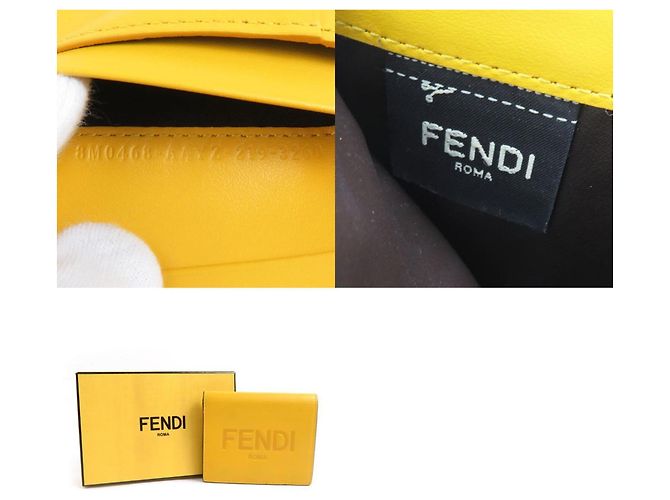 Fendi Bi-Fold Geldbörse aus gelbem Leder - Ansicht 3