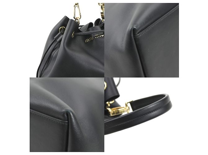 Borsa in pelle nera Miu Miu Nero - vista 4