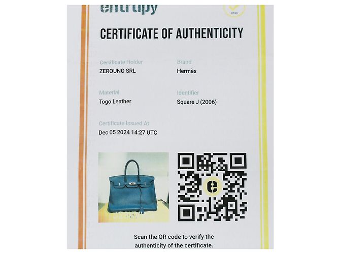 Hermès Birkin 35 in pelle Togo blu con hardware in palladio - vista 12