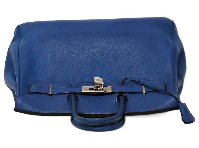 Hermès Birkin 35 in pelle Togo blu con hardware in palladio - vista 2