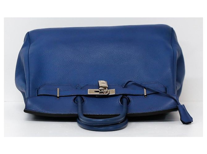 Hermès Birkin 35 in pelle Togo blu con hardware in palladio - vista 3