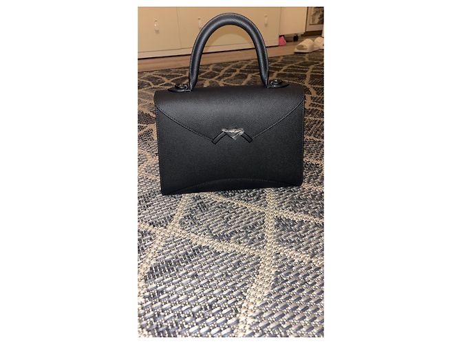 Borsa a mano Moynat Gabrielle in pelle nera Nero - vista 2