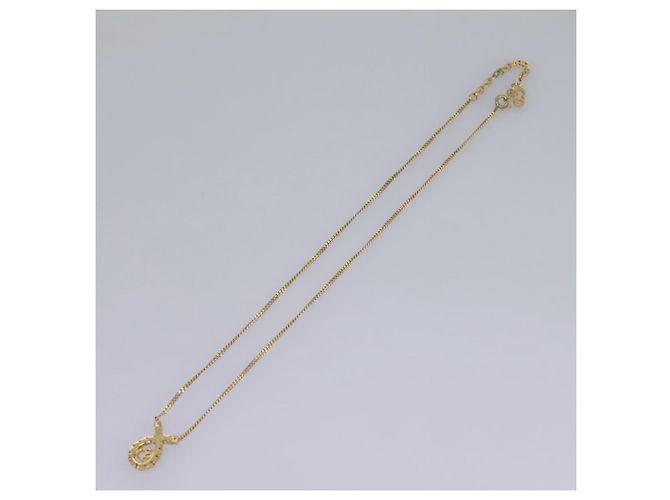 Collana Christian Dior metallo oro Auth am7828 D'oro - vista 7