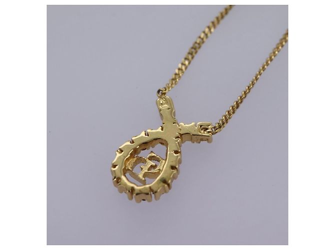 Collana Christian Dior metallo oro Auth am7828 D'oro - vista 8