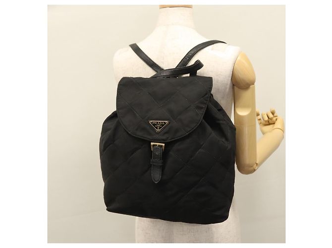 Zaino PRADA in nylon nero Auth 104486 - vista 30