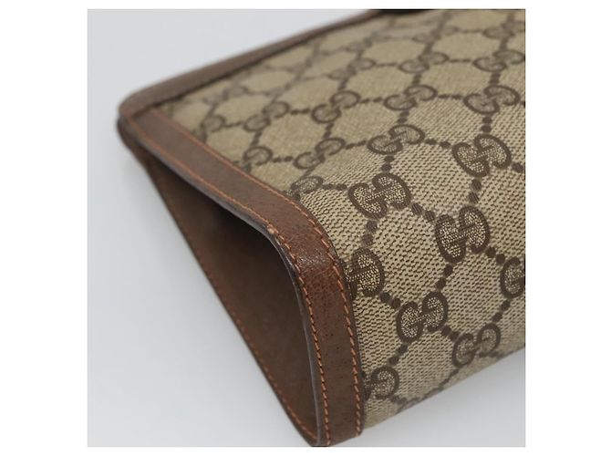 GUCCI GG Supreme Web Sherry Line Clutch Bag PVC Beige Rosso 89 01 032 Auth th5635 - vista 16