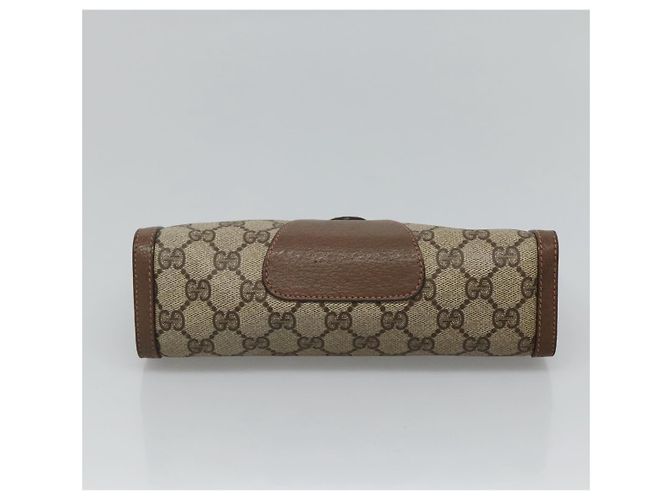 GUCCI GG Supreme Web Sherry Line Clutch Bag PVC Beige Rosso 89 01 032 Auth th5635 - vista 6