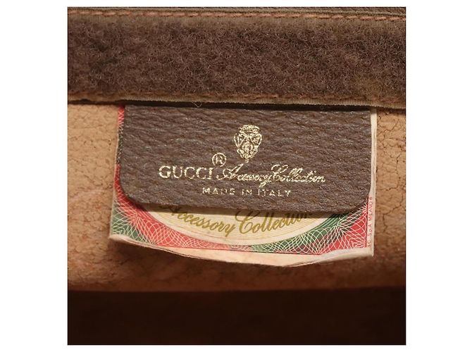 GUCCI GG Supreme Web Sherry Line Clutch Bag PVC Beige Rosso 89 01 032 Auth th5635 - vista 9