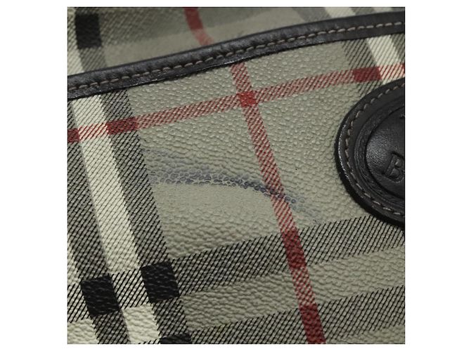 Autre Marque Borsa a spalla Burberrys Nova Check in PVC pelle grigia oro Auth BD032 Marrone D'oro - vista 10