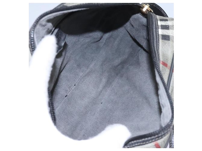 Autre Marque Borsa a spalla Burberrys Nova Check in PVC pelle grigia oro Auth BD032 Marrone D'oro - vista 12