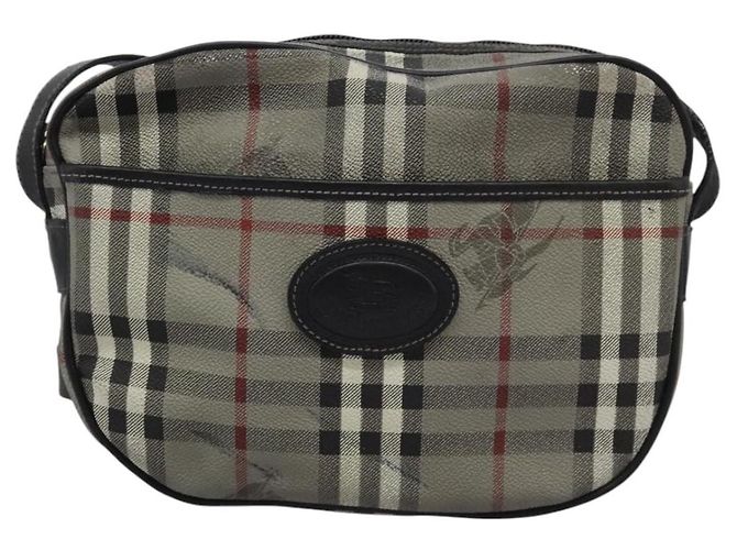 Autre Marque Borsa a spalla Burberrys Nova Check in PVC pelle grigia oro Auth BD032 Marrone D'oro - vista 13