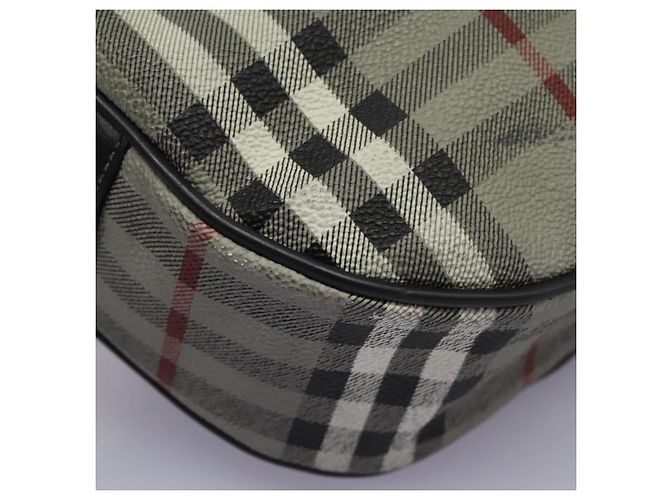 Autre Marque Borsa a spalla Burberrys Nova Check in PVC pelle grigia oro Auth BD032 Marrone D'oro - vista 14