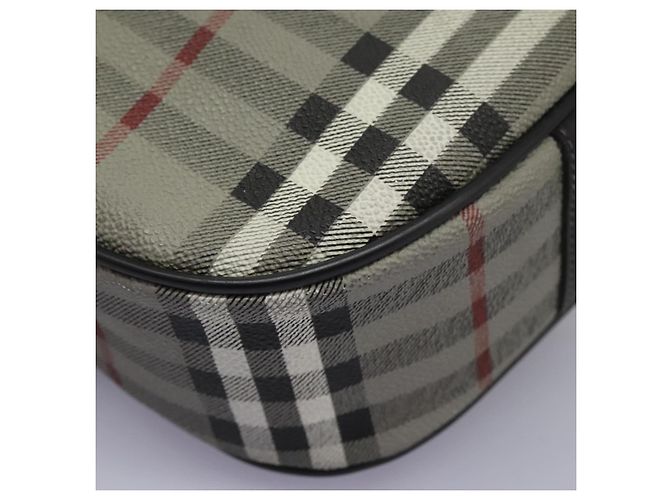 Autre Marque Borsa a spalla Burberrys Nova Check in PVC pelle grigia oro Auth BD032 Marrone D'oro - vista 15