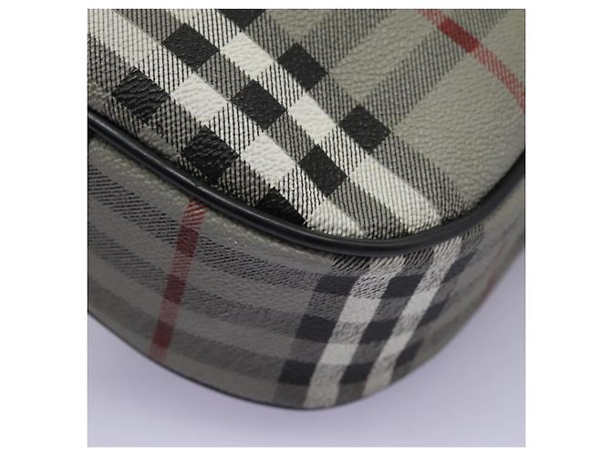 Autre Marque Borsa a spalla Burberrys Nova Check in PVC pelle grigia oro Auth BD032 Marrone D'oro - vista 16