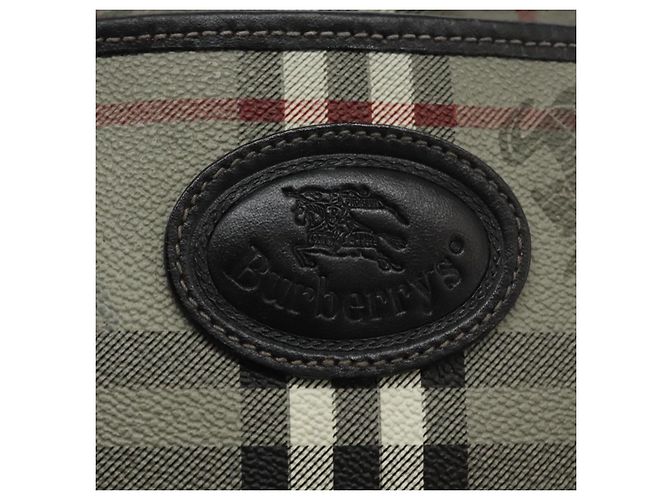 Autre Marque Borsa a spalla Burberrys Nova Check in PVC pelle grigia oro Auth BD032 Marrone D'oro - vista 18
