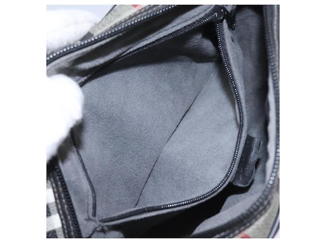 Autre Marque Borsa a spalla Burberrys Nova Check in PVC pelle grigia oro Auth BD032 Marrone D'oro - vista 23