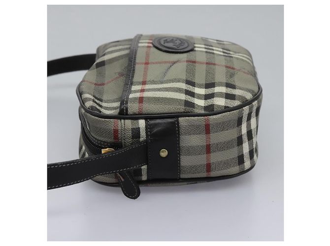 Autre Marque Borsa a spalla Burberrys Nova Check in PVC pelle grigia oro Auth BD032 Marrone D'oro - vista 3
