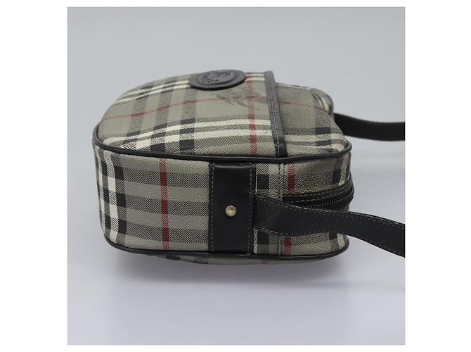 Autre Marque Borsa a spalla Burberrys Nova Check in PVC pelle grigia oro Auth BD032 Marrone D'oro - vista 4