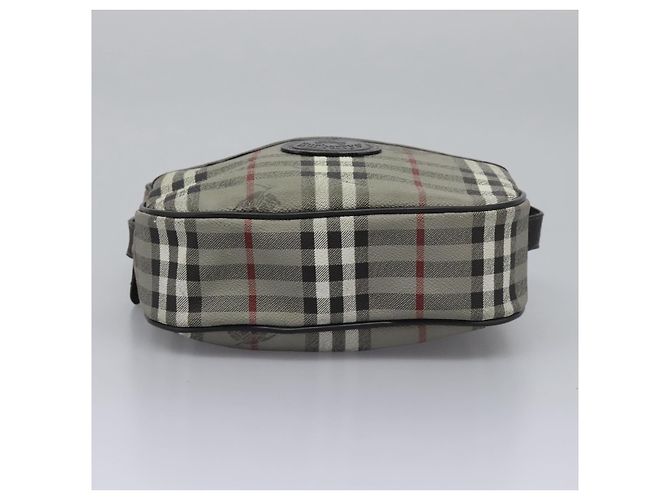 Autre Marque Borsa a spalla Burberrys Nova Check in PVC pelle grigia oro Auth BD032 Marrone D'oro - vista 5