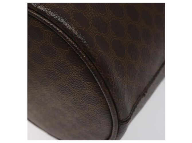 Céline Borsa a spalla in tela Macadam CELINE in pelle PVC marrone Auth 113406 - vista 14