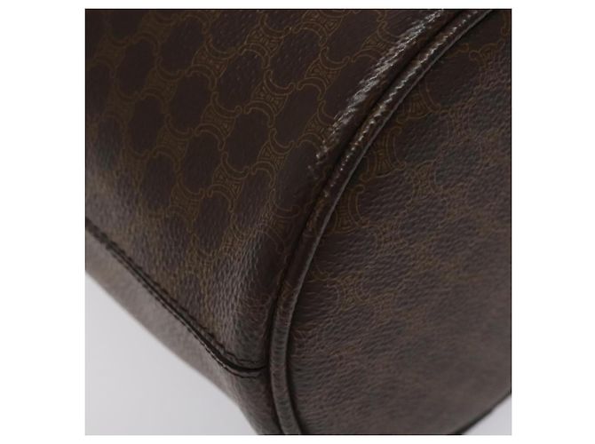 Céline Borsa a spalla in tela Macadam CELINE in pelle PVC marrone Auth 113406 - vista 15