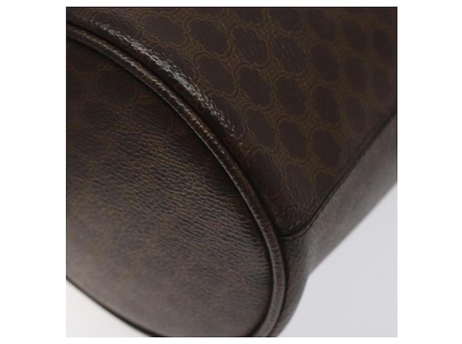 Céline Borsa a spalla in tela Macadam CELINE in pelle PVC marrone Auth 113406 - vista 16