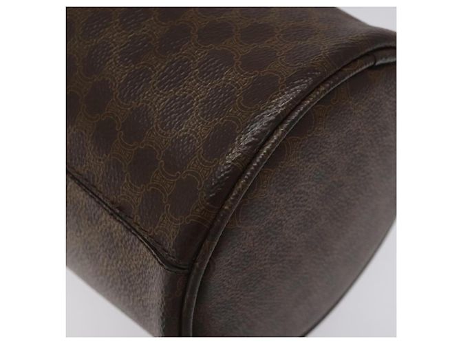 Céline Borsa a spalla in tela Macadam CELINE in pelle PVC marrone Auth 113406 - vista 17