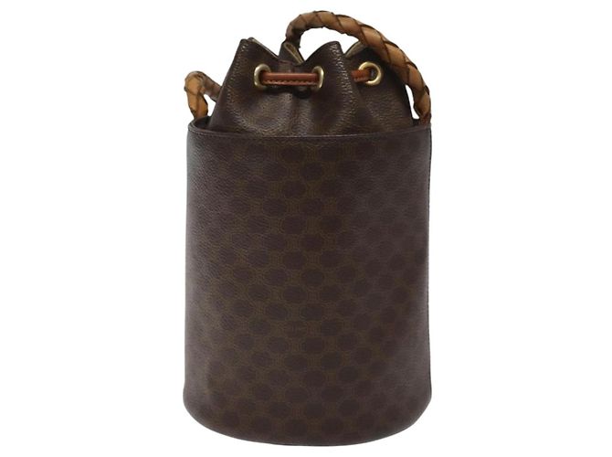 Céline Borsa a spalla in tela Macadam CELINE in pelle PVC marrone Auth 113406 - vista 2