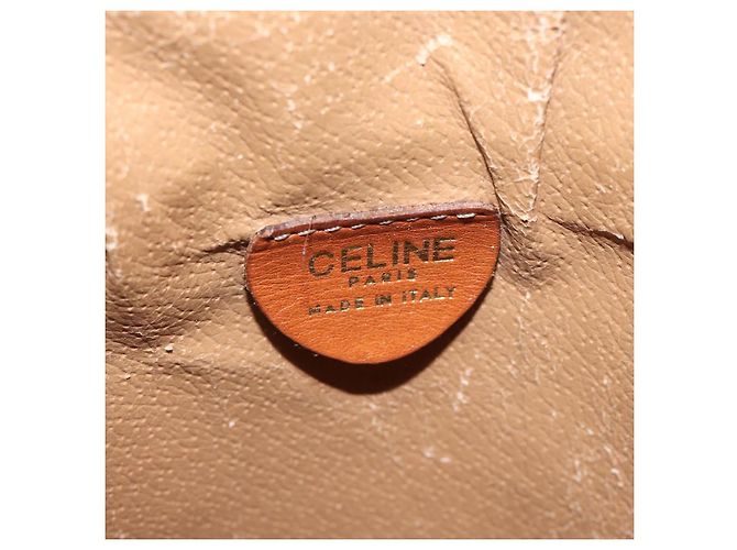 Céline Borsa a spalla in tela Macadam CELINE in pelle PVC marrone Auth 113406 - vista 20