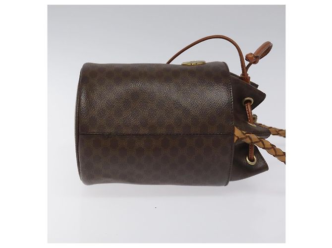 Céline Borsa a spalla in tela Macadam CELINE in pelle PVC marrone Auth 113406 - vista 3