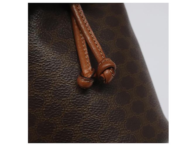 Céline Borsa a spalla in tela Macadam CELINE in pelle PVC marrone Auth 113406 - vista 9