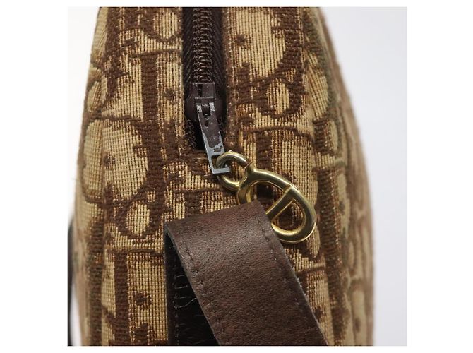 Borsa a spalla in tela Trotter Christian Dior marrone oro Auth yk17509 D'oro - vista 10