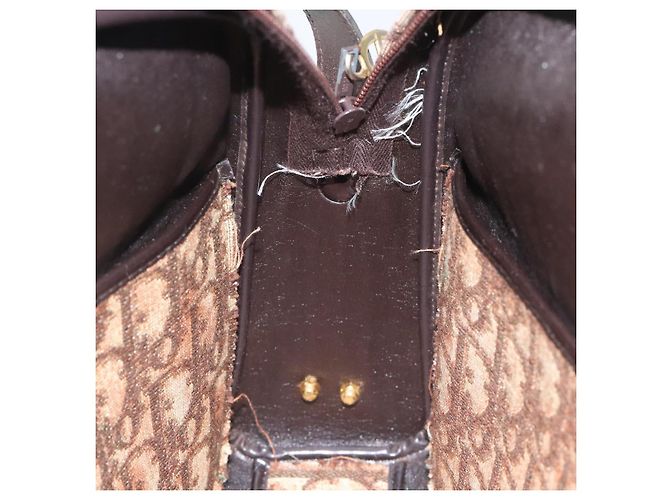 Borsa a spalla in tela Trotter Christian Dior marrone oro Auth yk17509 D'oro - vista 12