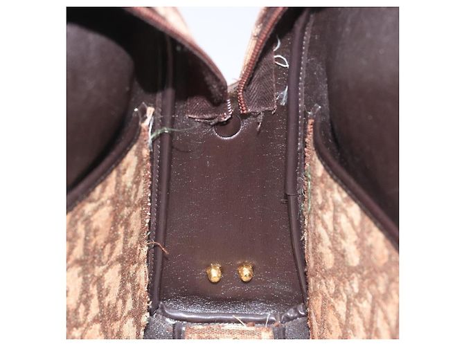 Borsa a spalla in tela Trotter Christian Dior marrone oro Auth yk17509 D'oro - vista 19