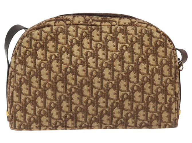 Borsa a spalla in tela Trotter Christian Dior marrone oro Auth yk17509 D'oro - vista 2