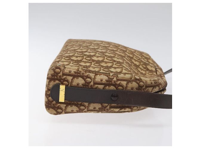 Borsa a spalla in tela Trotter Christian Dior marrone oro Auth yk17509 D'oro - vista 3