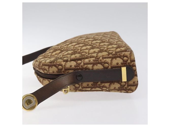 Borsa a spalla in tela Trotter Christian Dior marrone oro Auth yk17509 D'oro - vista 4