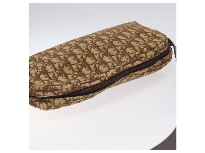 Borsa a spalla in tela Trotter Christian Dior marrone oro Auth yk17509 D'oro - vista 6