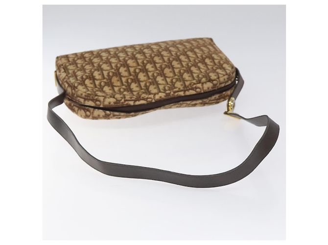 Borsa a spalla in tela Trotter Christian Dior marrone oro Auth yk17509 D'oro - vista 7