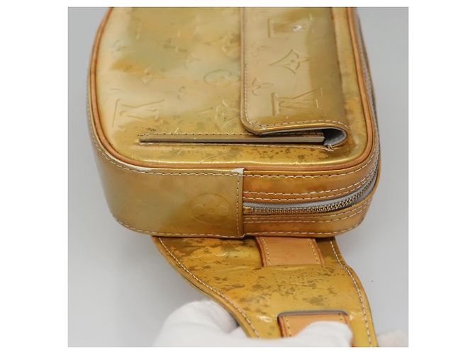 LOUIS VUITTON Borsa a vita Monogram Vernis Fulton Grigia M91041 LV Auth yk17565 Grigio - vista 3