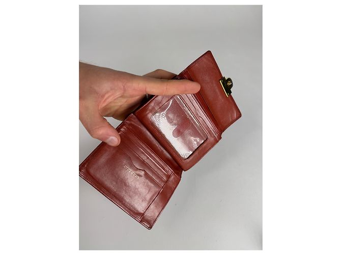 Vintage  Givenchy GV3 Leather Wallet Brown/Red - view 3