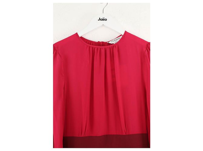 Vestido Suzette de seda burdeos Lk Bennett - vista 2