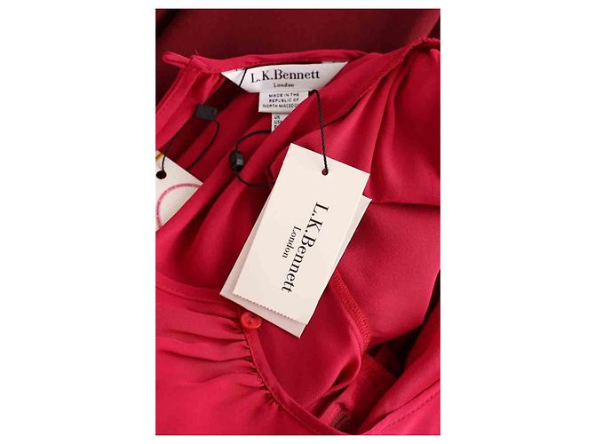 Vestido Suzette de seda burdeos Lk Bennett - vista 6